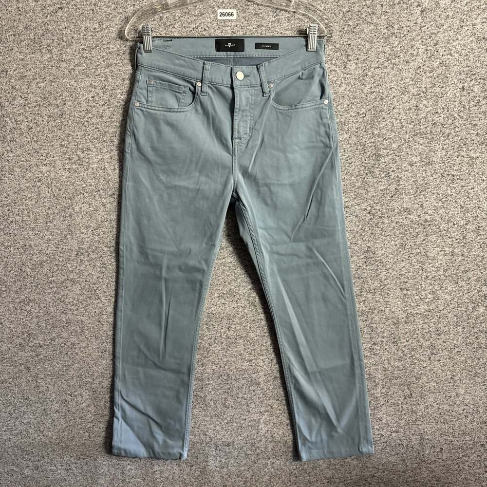 7 For All Mankind Men's 30 Gray Blue Denim Slimmy Jeans Straight
